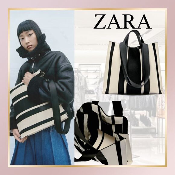ZARA FABRIC SHOPPER - Picture 1 of 4